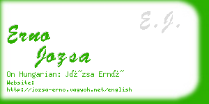 erno jozsa business card